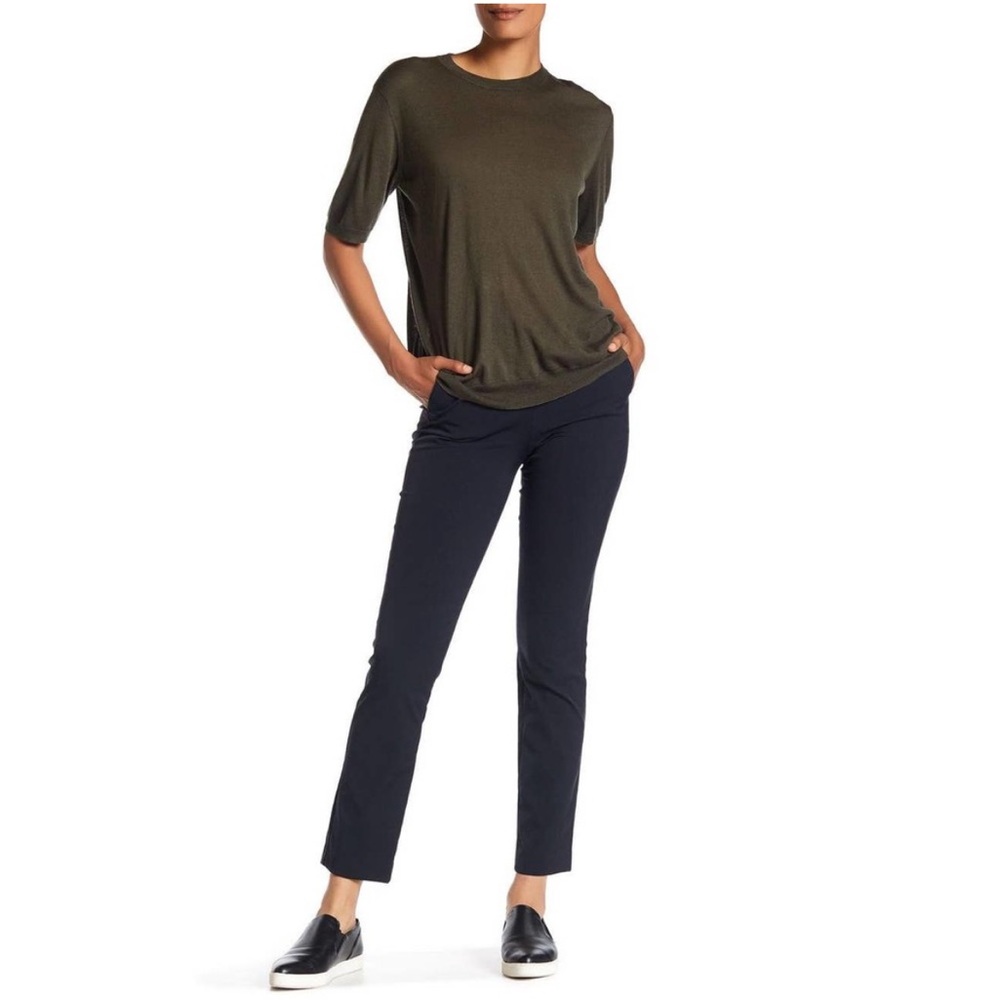 🛍️Theory Tennyson Slim Tech Pants Stretch Ponte Knit Pockets Flat Neoteric Navy
